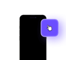 Smartphone screen with a cursor click icon representing ad interaction tracking
